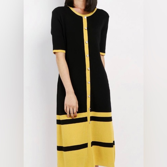 NWT Satine Knit Dress in Black Yellow (in original packaging; see last photos) - Picture 2 of 11